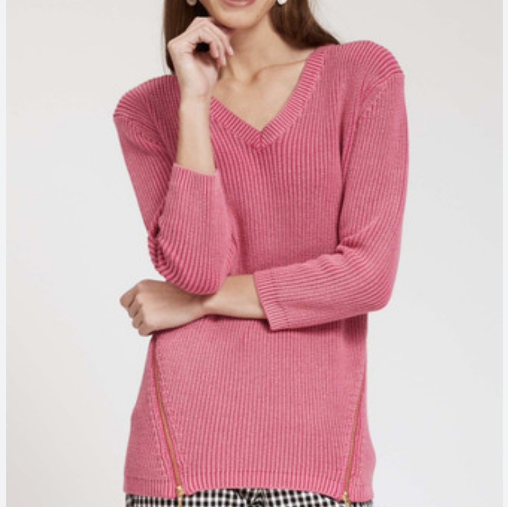 Tyler Boe mineral wash Shaker sweater size small pink NWT